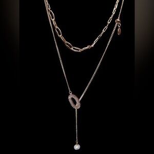 18K GP Freshwater double layered Necklace